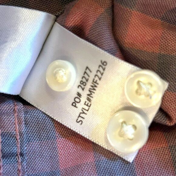 Faherty  The Movement Casual Button Down Shirt Size M Plaid Red Pink Gingham - Picture 5 of 10